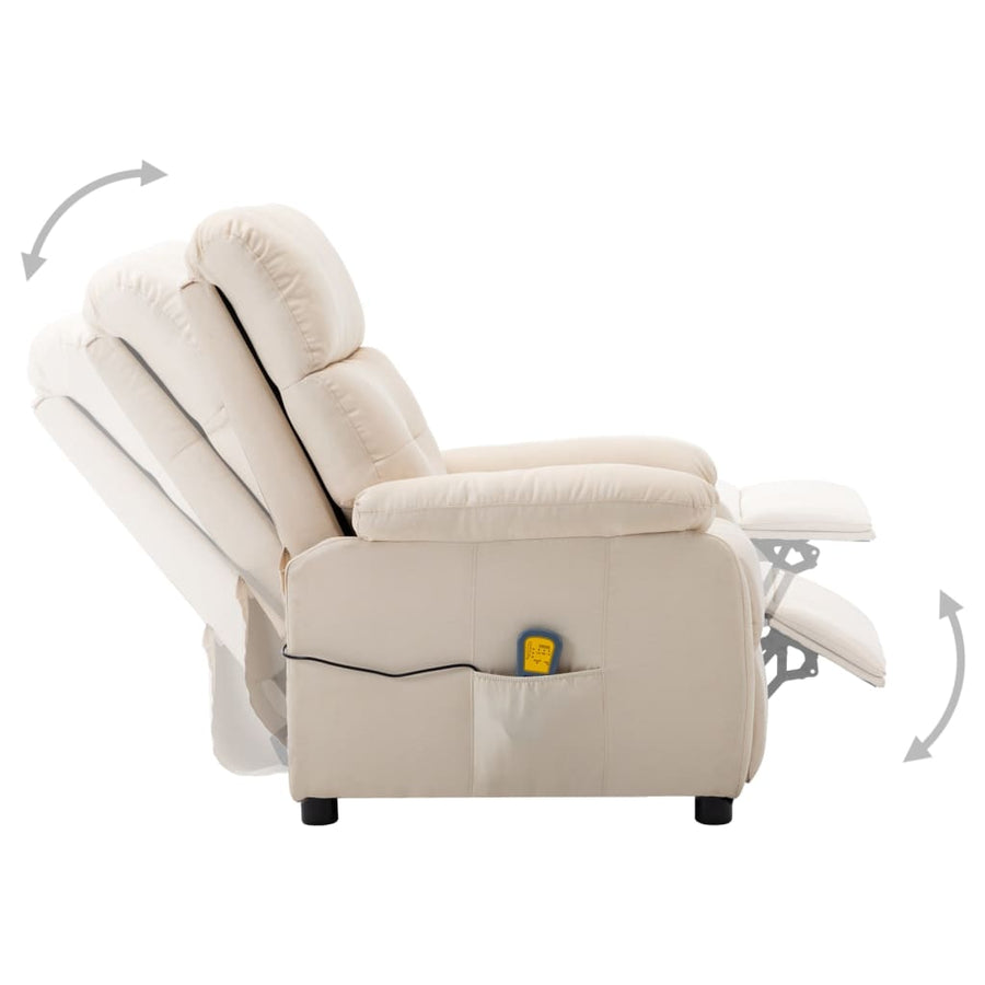 elektrische massagestoel crème stof