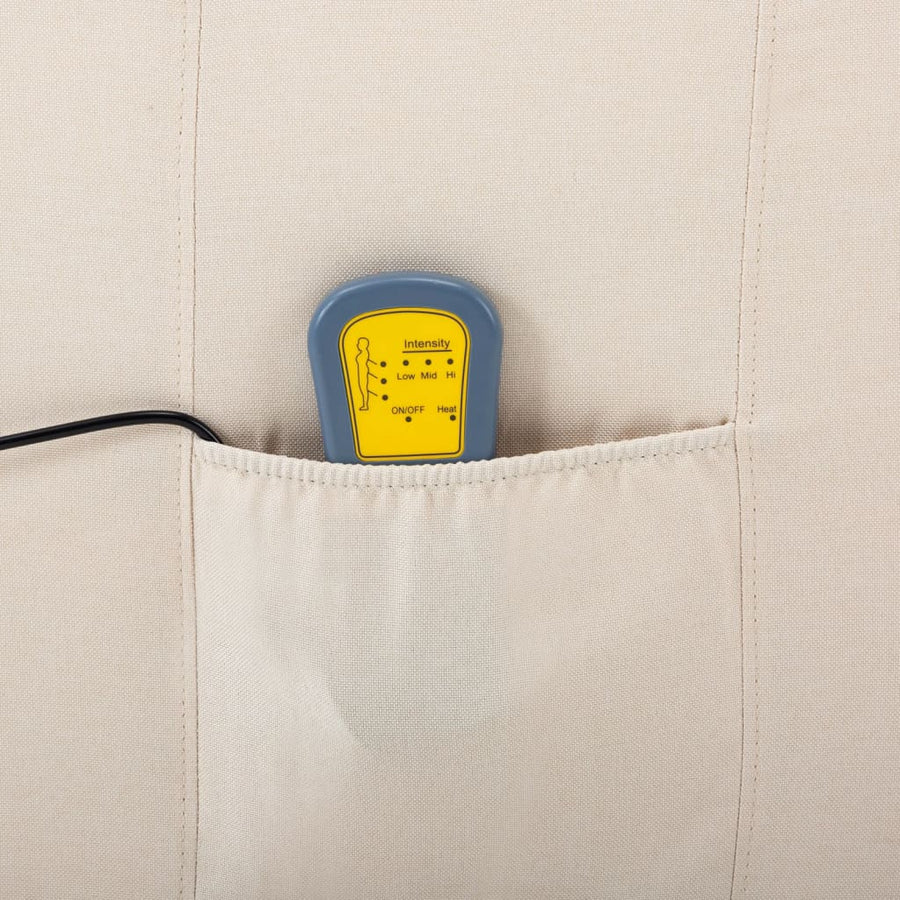 elektrische massagestoel crème stof