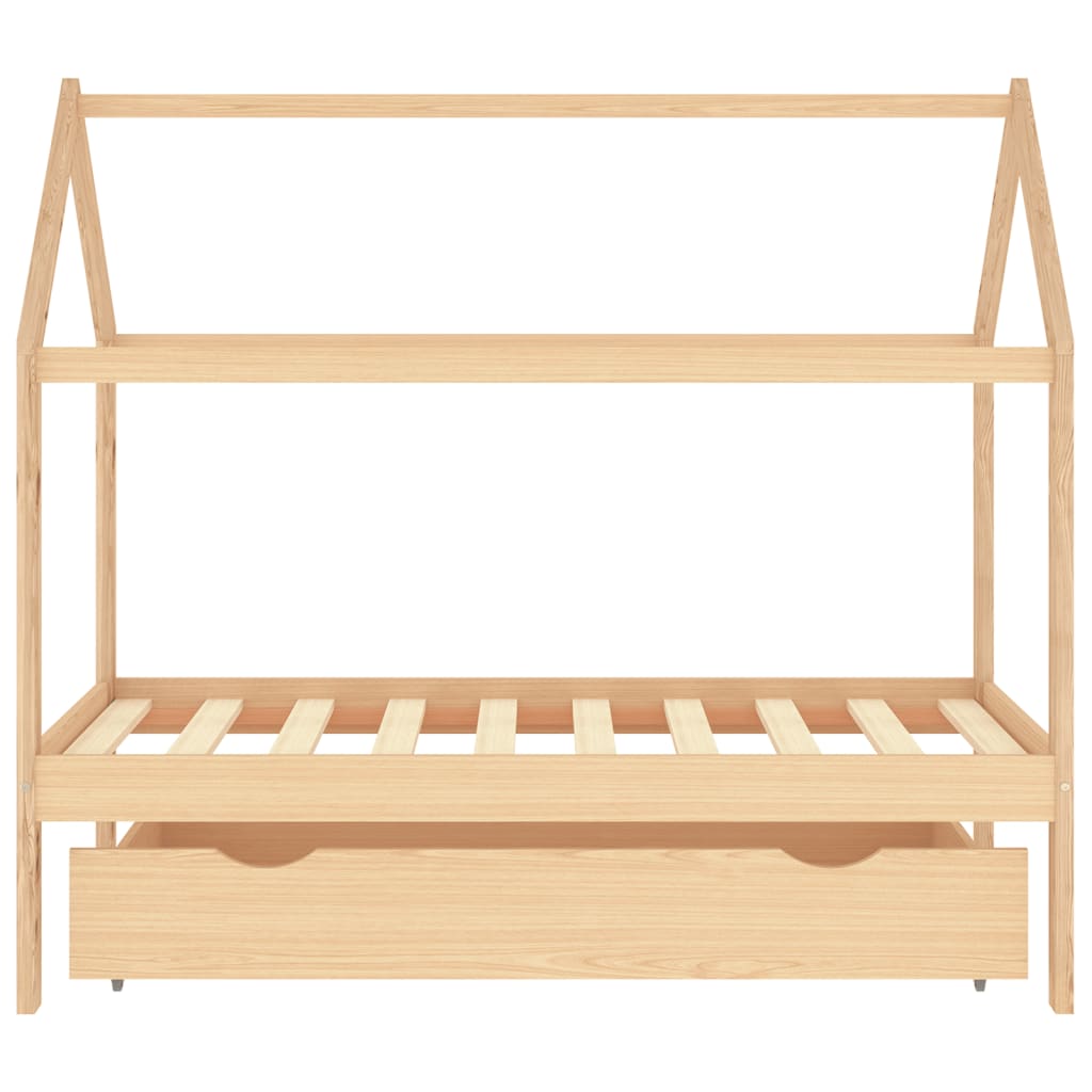 Kinderbedframe Met Lade Massief Grenenhout 80 x 160 cm Bruin 1 lade