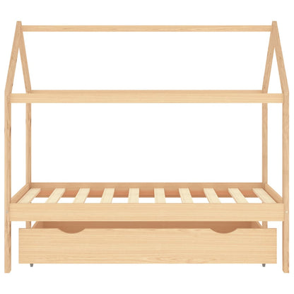 Kinderbedframe Met Lade Massief Grenenhout 80 x 160 cm Bruin 1 lade