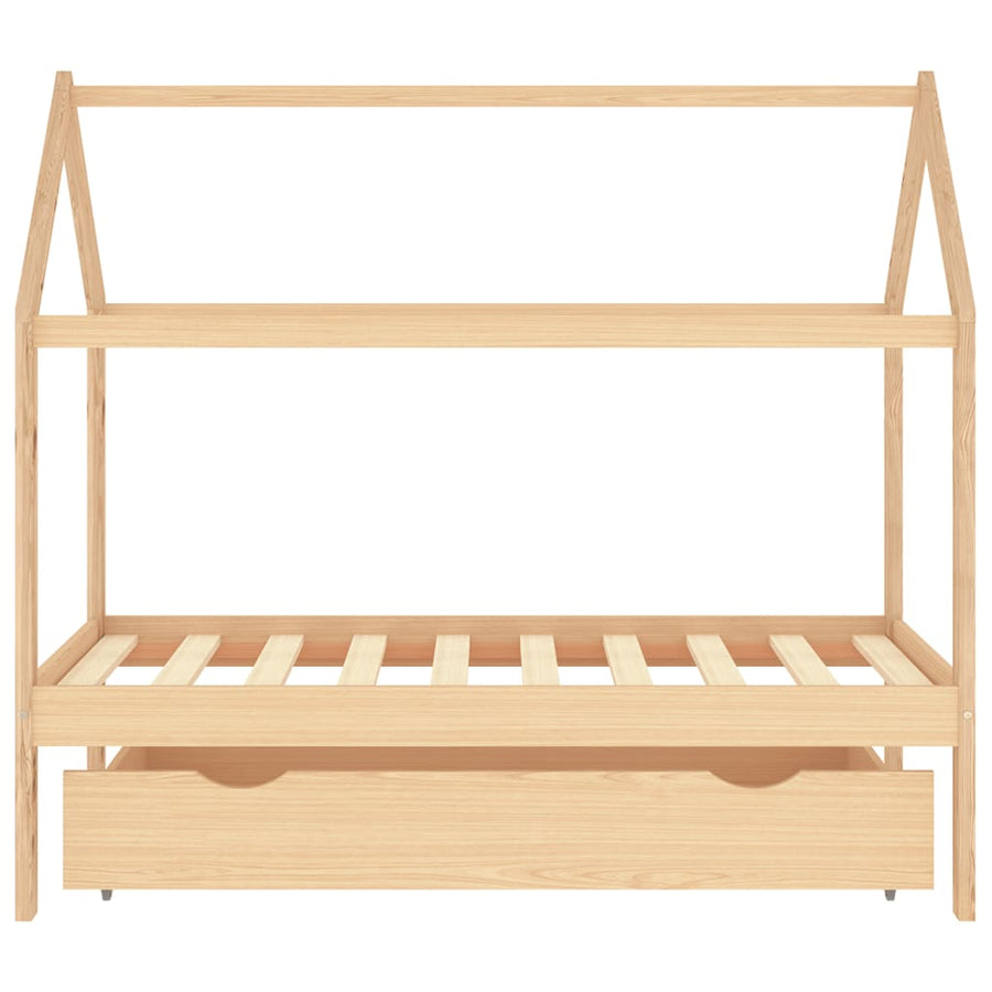 Kinderbedframe Met Lade Massief Grenenhout 80 x 160 cm Bruin 1 lade