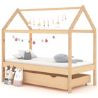 Kinderbedframe Met Lade Massief Grenenhout 80 x 160 cm Bruin 1 lade