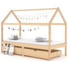 Children's Bed Frame with Drawers Solid Pine Wood 90x200 cm