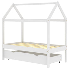 Kinderbedframe Met Lade Massief Grenenhout 70 x 140 cm Wit 1 lade