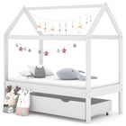 Kinderbedframe Met Lade Massief Grenenhout 70 x 140 cm Wit 1 lade