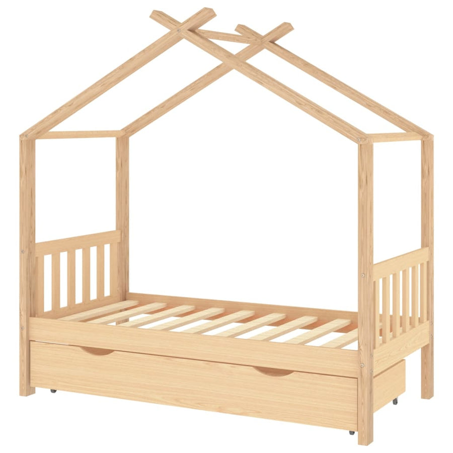 Kinderbedframe Met Lade Massief Grenenhout 80 x 160 cm Bruin 1 lade