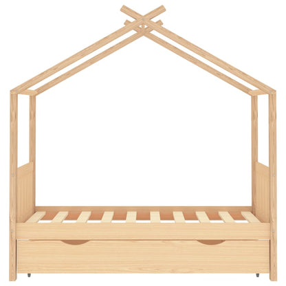 Kinderbedframe Met Lade Massief Grenenhout 80 x 160 cm Bruin 1 lade