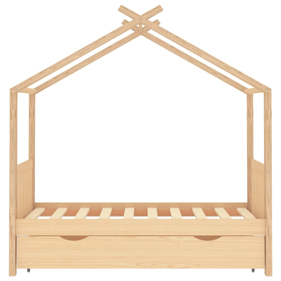 Kinderbedframe Met Lade Massief Grenenhout 80 x 160 cm Bruin 1 lade