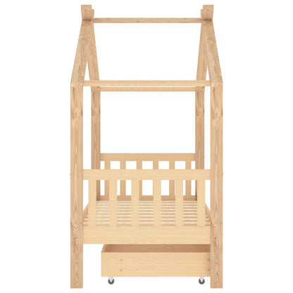Kinderbedframe Met Lade Massief Grenenhout 80 x 160 cm Bruin 1 lade
