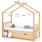 Kinderbedframe grenenhout 80x160 cm met lade