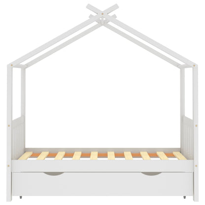 Kinderbedframe Met Lade Massief Grenenhout 80 x 160 cm Wit 1 lade