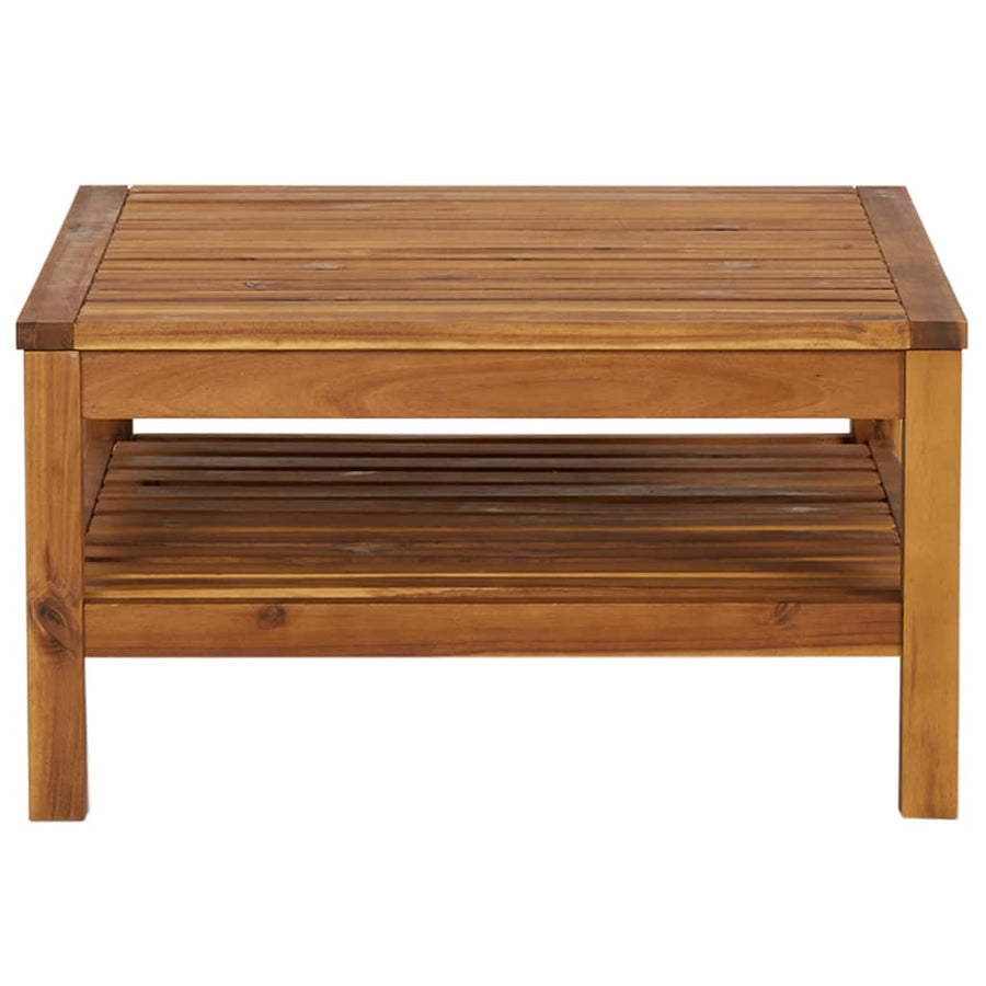 Salon 65X65X35 Cm Massief Acaciahout Crèmewit Tafel
