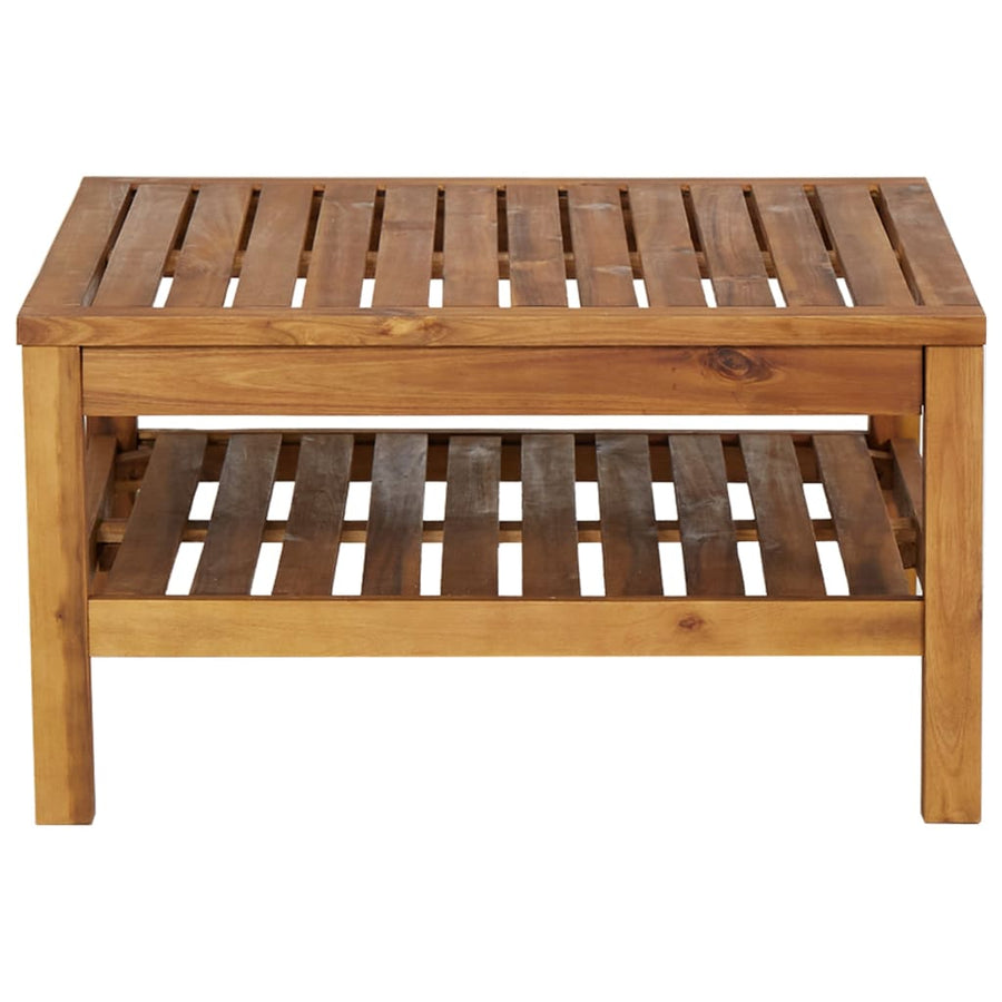 Salon 65X65X35 Cm Massief Acaciahout Crèmewit Tafel