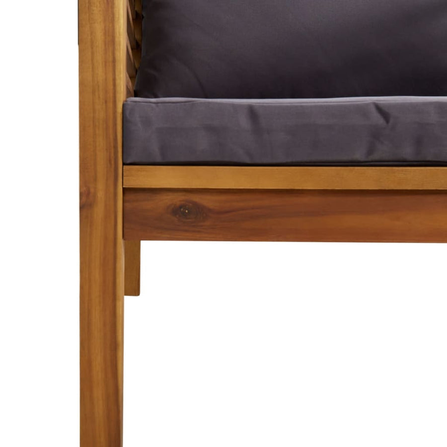Tuinstoel Met Donkergrijze Kussens Massief Acaciahout Donkergrijs Fauteuil