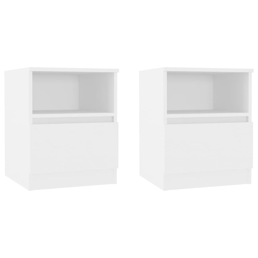 Nachtkastjes 40X40X50 Cm Bewerkt Hout 2 Wit