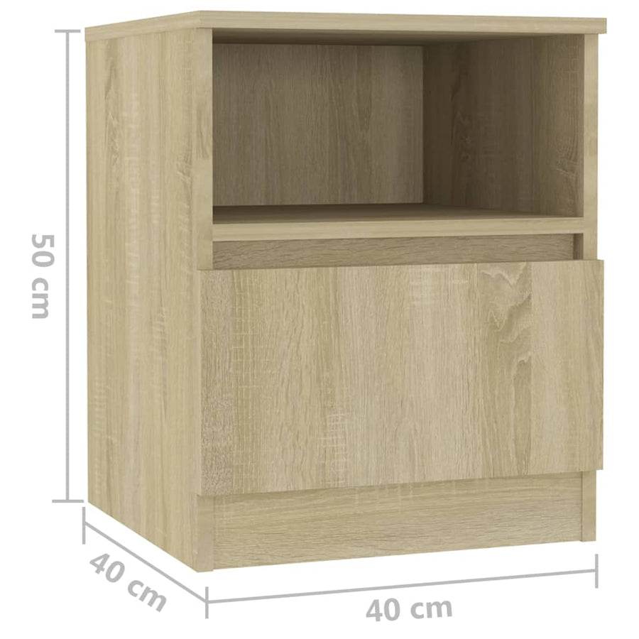 Nachtkastje 40X40X50 Cm Spaanplaat Kleurig 1 Sonoma eiken