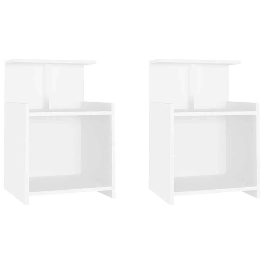 Nachtkastjes 2 st 40x35x60 cm spaanplaat wit 2 Wit