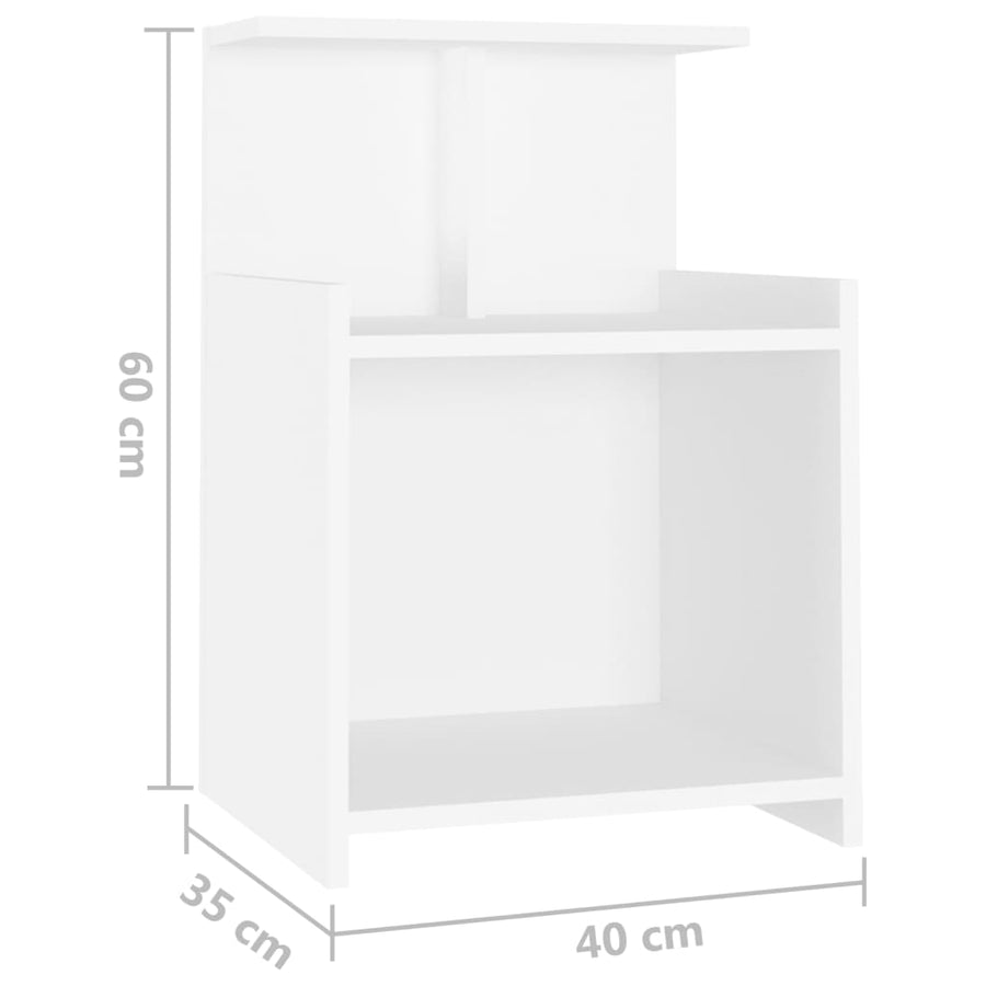 Nachtkastjes 2 st 40x35x60 cm spaanplaat wit 2 Wit