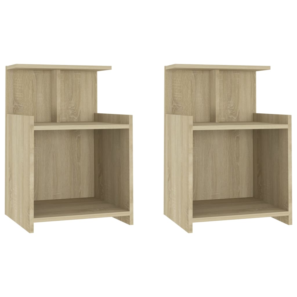 Nachtkastjes 2 st 40x35x60 cm spaanplaat sonoma eikenkleurig 2 Sonoma eiken