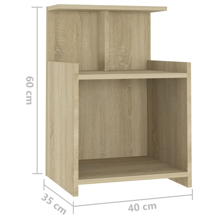 Nachtkastjes 2 st 40x35x60 cm spaanplaat sonoma eikenkleurig 2 Sonoma eiken