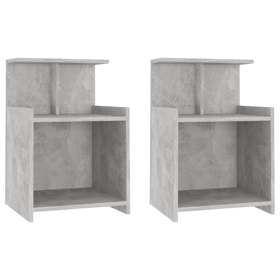 Nachtkastjes 2 st 40x35x60 cm spaanplaat betongrijs 2 Betongrijs