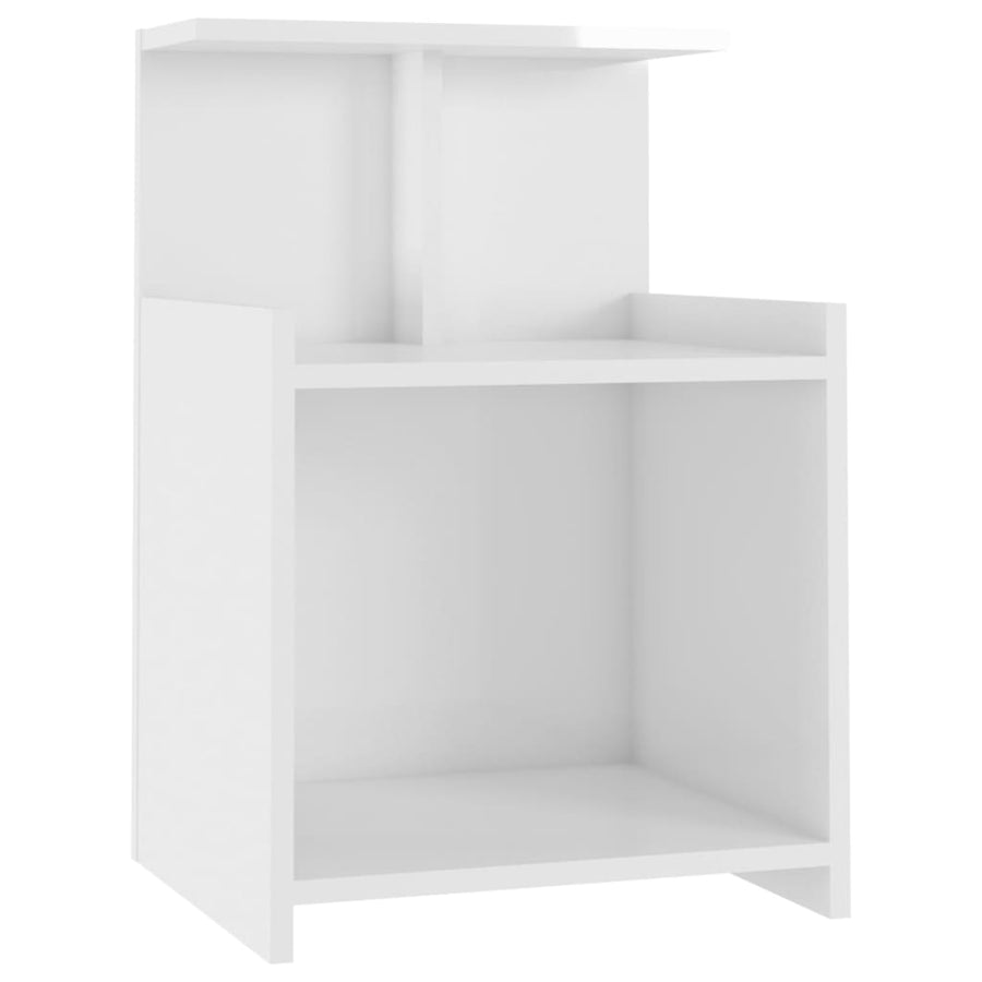 Nachtkastje 40X35X60 Cm Spaanplaat Hoogglans Wit