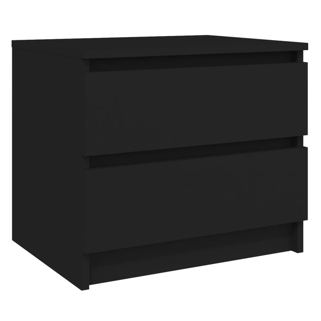 Nachtkastjes 2 st 50x39x43,5 cm bewerkt hout zwart