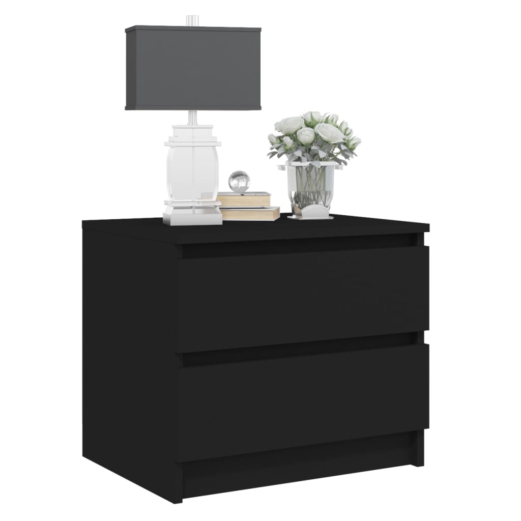 Nachtkastjes 2 st 50x39x43,5 cm bewerkt hout zwart