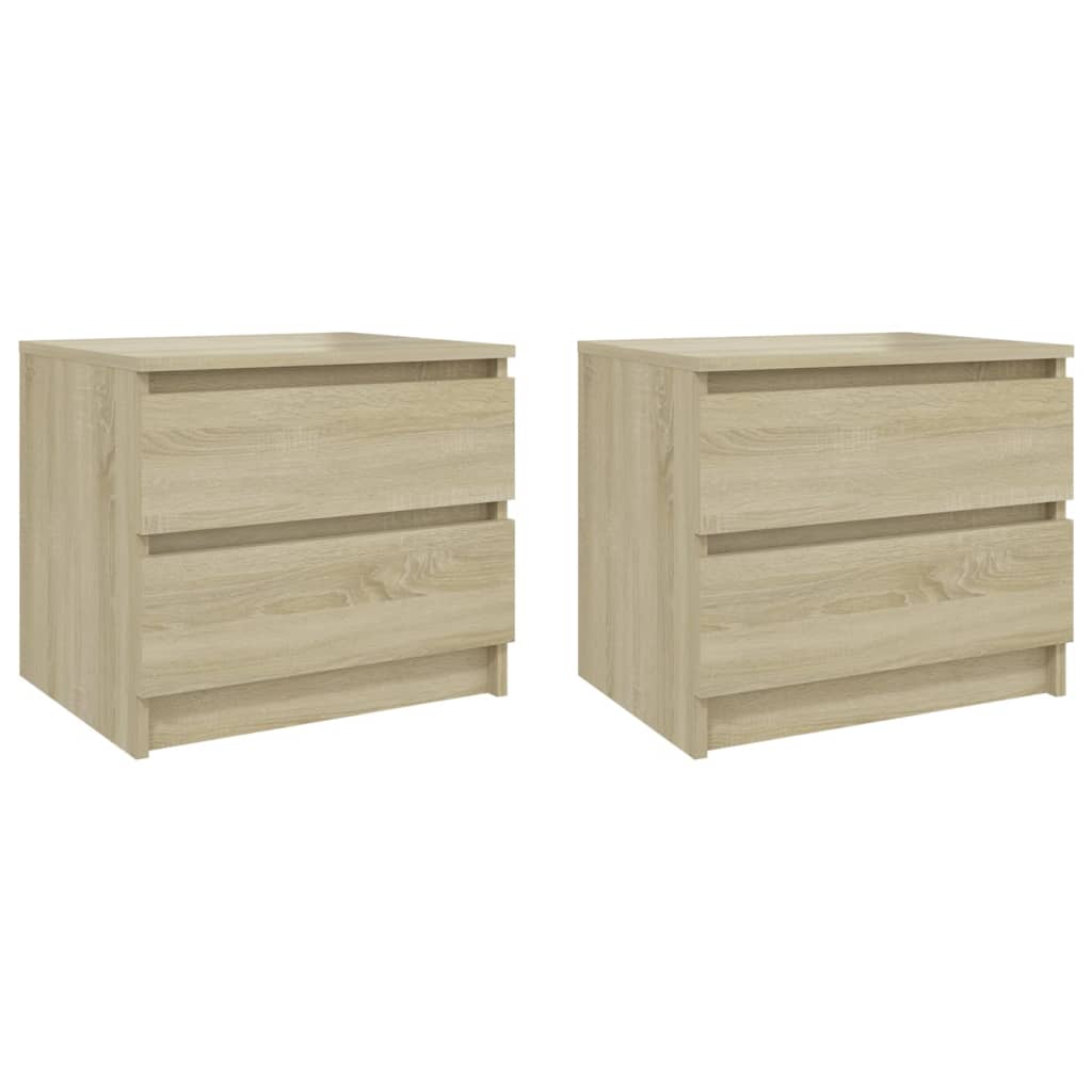 Nachtkastjes 50X39X43,5 Cm Spaanplaat Kleurig 2 Sonoma eiken