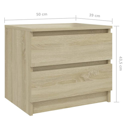 Nachtkastjes 50X39X43,5 Cm Spaanplaat Kleurig 2 Sonoma eiken