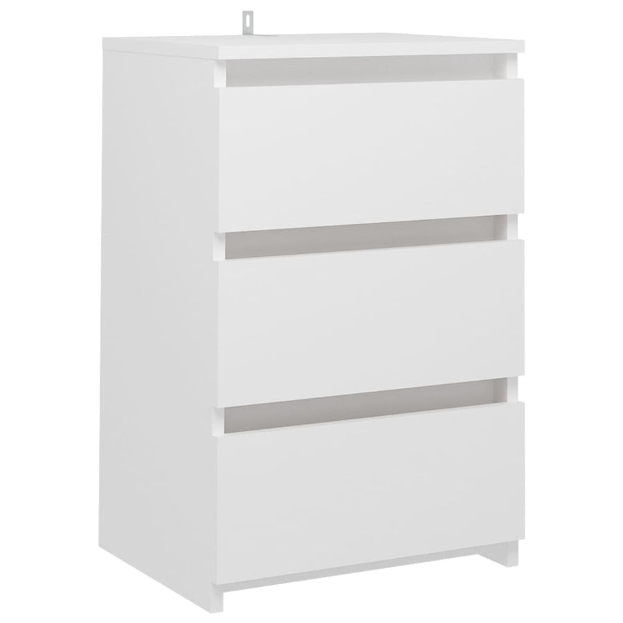 Nachtkastje 40x35x62,5 cm spaanplaat wit 1 Wit