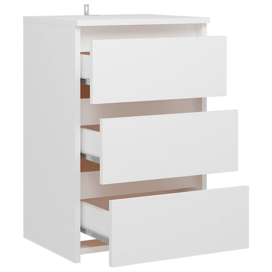 Nachtkastje 40x35x62,5 cm spaanplaat wit 1 Wit