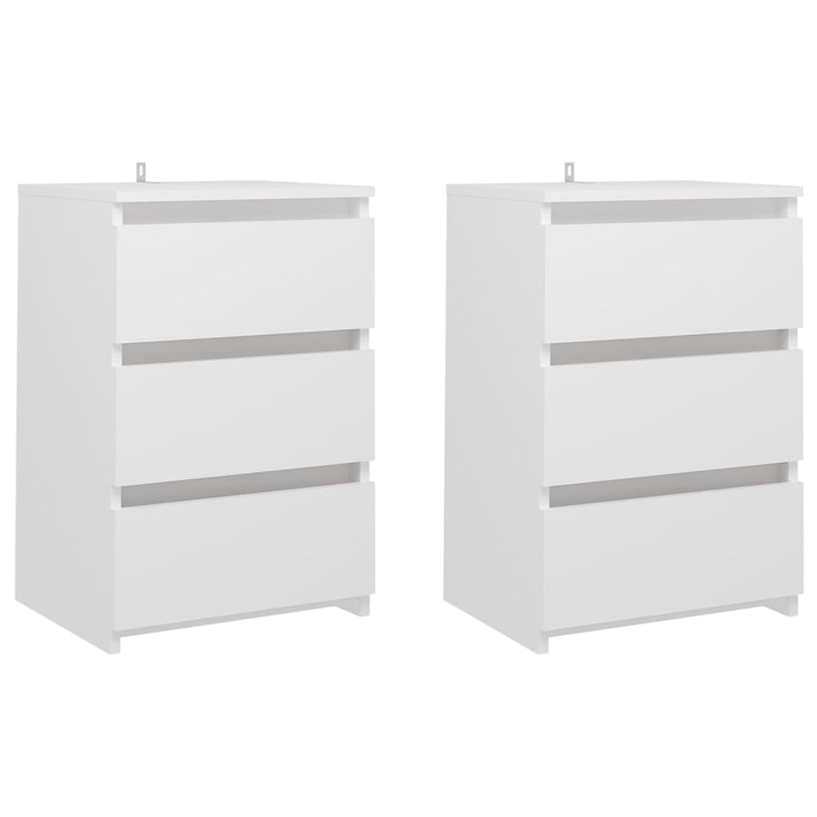Nachtkastjes 2 st 40x35x62,5 cm spaanplaat wit 2 Wit