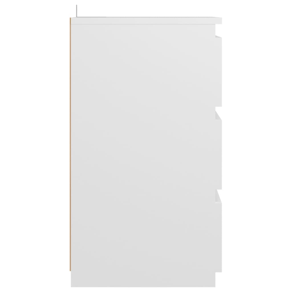 Nachtkastjes 2 st 40x35x62,5 cm spaanplaat wit 2 Wit