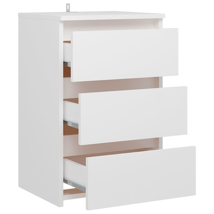 Nachtkastjes 2 st 40x35x62,5 cm spaanplaat wit 2 Wit