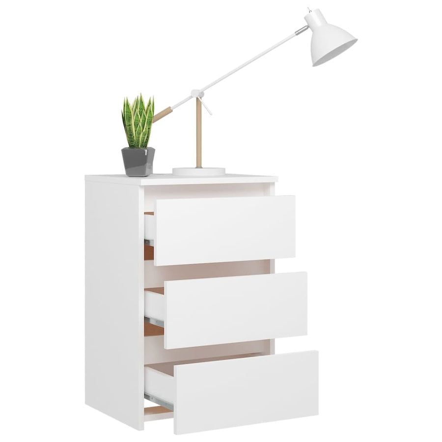 Nachtkastjes 2 st 40x35x62,5 cm spaanplaat wit 2 Wit