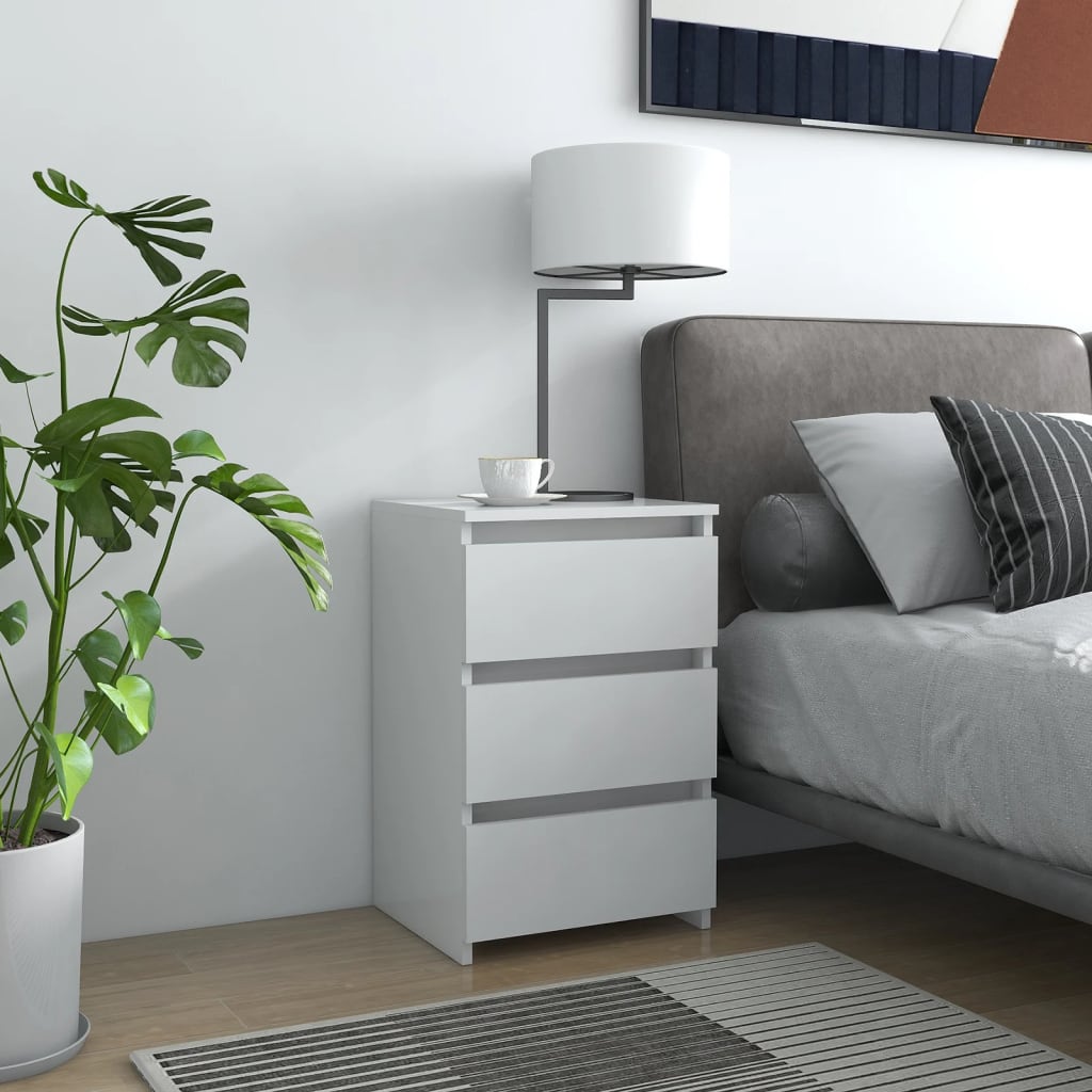 Nachtkastjes 2 st 40x35x62,5 cm spaanplaat wit 2 Wit