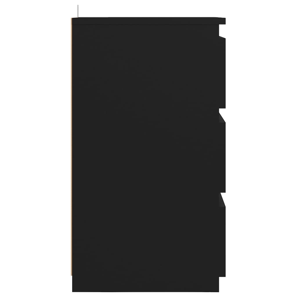 Nachtkastjes 2 st 40x35x62,5 cm spaanplaat zwart Zwart