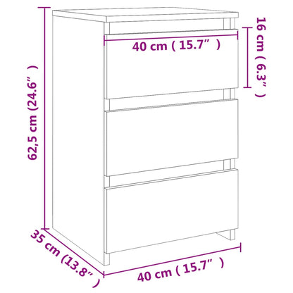 Nachtkastjes 2 st 40x35x62,5 cm spaanplaat sonoma eikenkleurig 2 Sonoma eiken