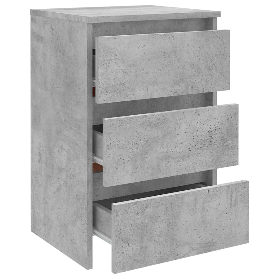 Nachtkastje 40x35x62,5 cm spaanplaat betongrijs 1 Betongrijs