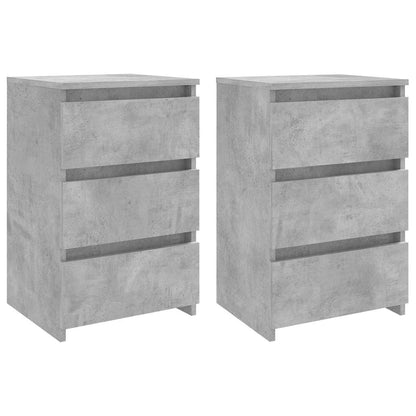 Nachtkastjes 2 st 40x35x62,5 cm bewerkt hout betongrijs