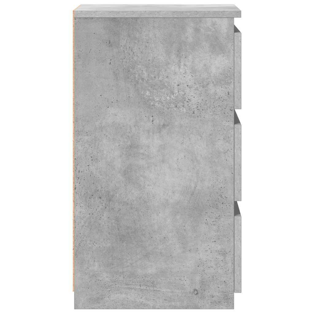 Nachtkastjes 2 st 40x35x62,5 cm bewerkt hout betongrijs