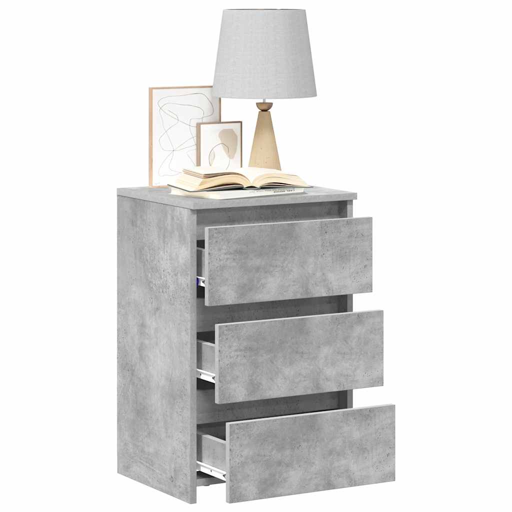 Nachtkastjes 2 st 40x35x62,5 cm bewerkt hout betongrijs