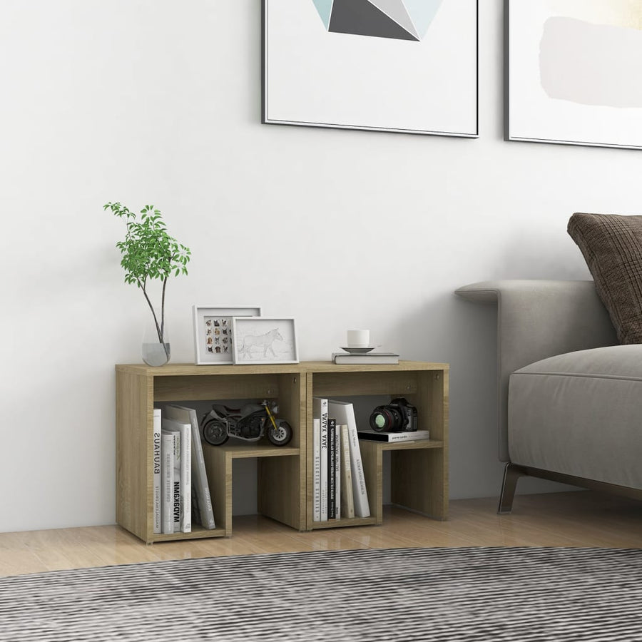 Nachtkastjes 40X30X40 Cm Spaanplaat Kleurig 2 Sonoma eiken