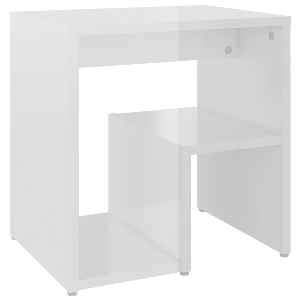 Nachtkastjes 40X30X40 Cm Spaanplaat 2 Hoogglans wit