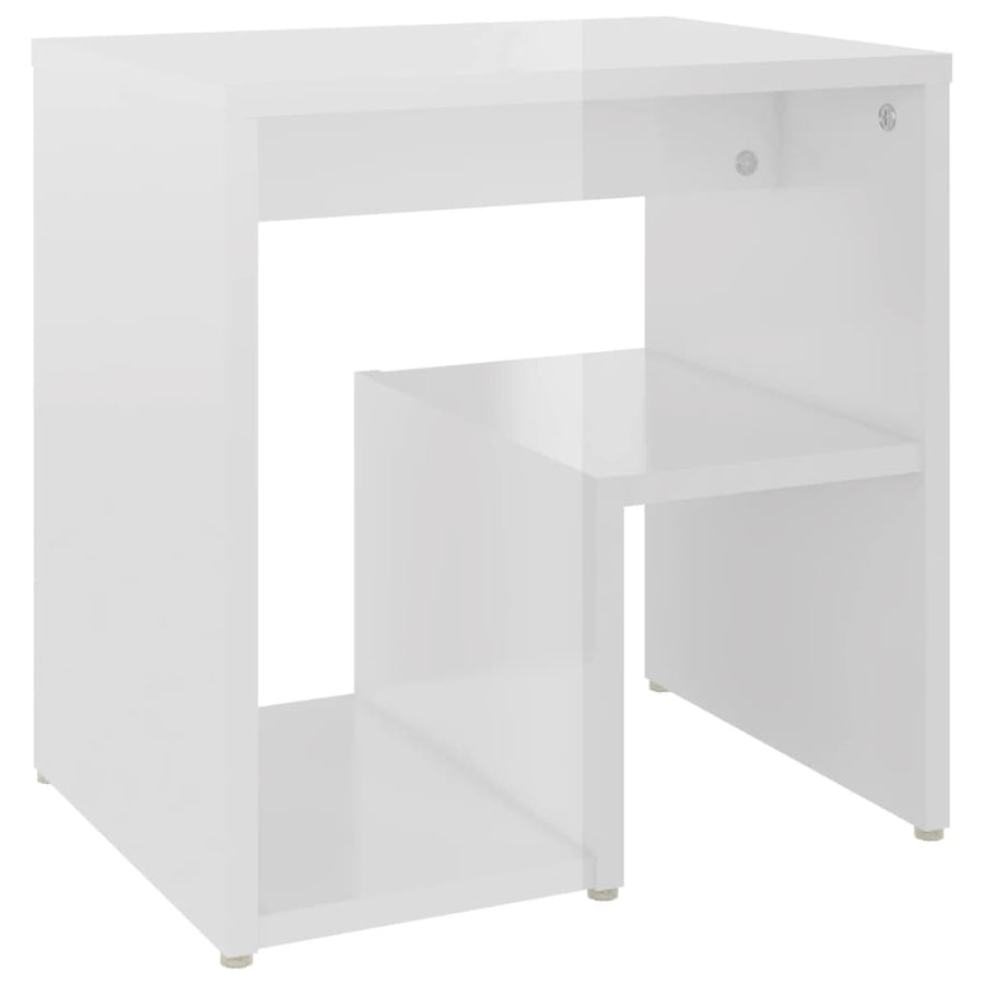 Nachtkastjes 40X30X40 Cm Spaanplaat 2 Hoogglans wit