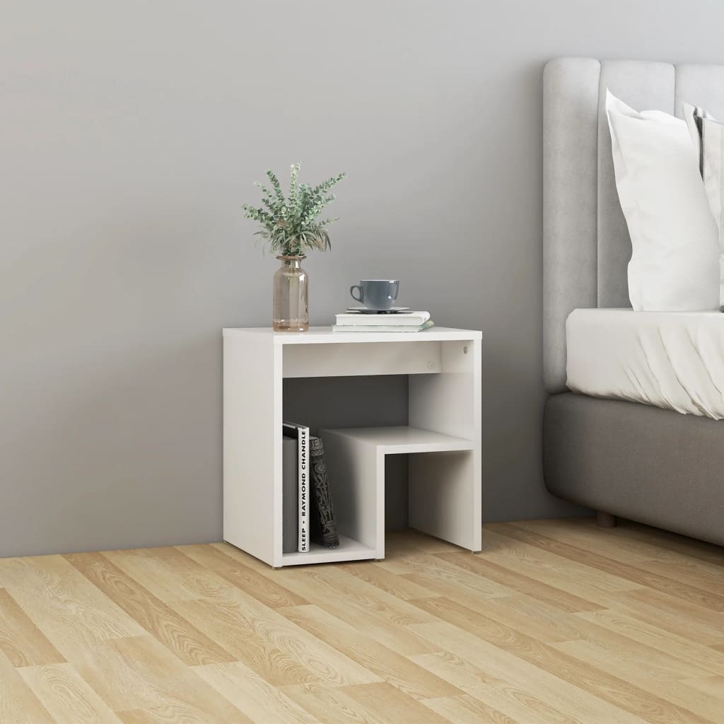Nachtkastjes 40X30X40 Cm Spaanplaat 2 Hoogglans wit
