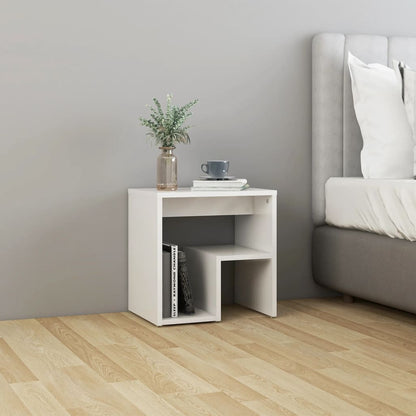 Nachtkastjes 40X30X40 Cm Spaanplaat 2 Hoogglans wit