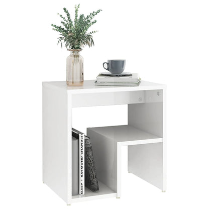 Nachtkastjes 40X30X40 Cm Spaanplaat 2 Hoogglans wit