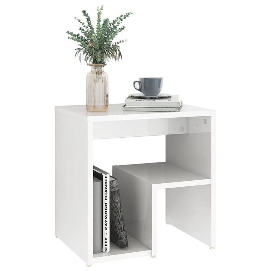 Nachtkastjes 40X30X40 Cm Spaanplaat 2 Hoogglans wit